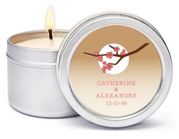 Personalized Soy Candle Favors - Cherry Blossom