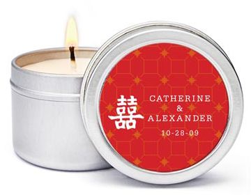 Personalized Soy Candle Favors - Double Happiness