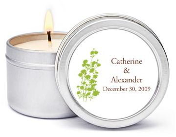 Personalized Soy Candle Favors - Foliage (Grass)