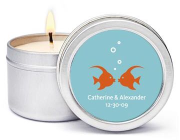 Personalized Soy Candle Favors - Kissing Fish