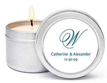 Personalized Soy Candle Favors - Initial (Blue)