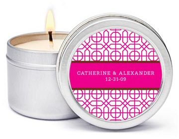 Personalized Soy Candle Favors - Modern (Pink)