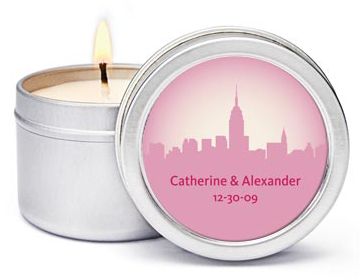 Personalized Soy Candle Favors - New York, New York