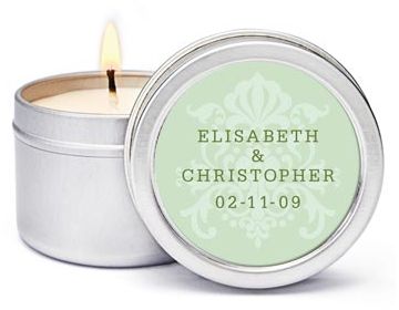 Personalized Soy Candle Favors - Regal (Mint)