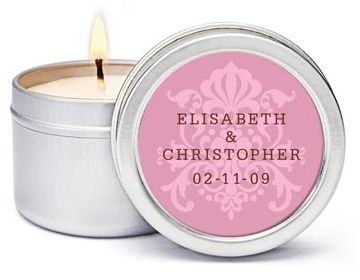 Personalized Soy Candle Favors - Regal (Pink)