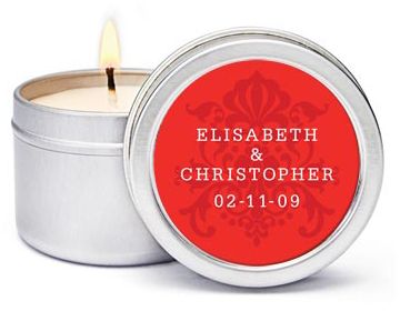 Personalized Soy Candle Favors - Regal (Red)