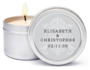 Personalized Soy Candle Favors - Regal (Silver)