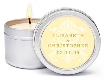 Personalized Soy Candle Favors - Regal (Yellow)