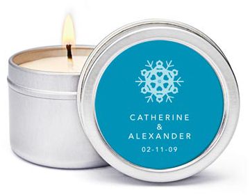 Personalized Soy Candle Favors - Snowflakes