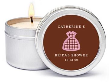 Personalized Soy Candle Favors - Dress (Shower)