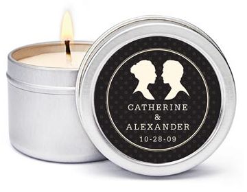 Personalized Soy Candle Favors - Silhouettes