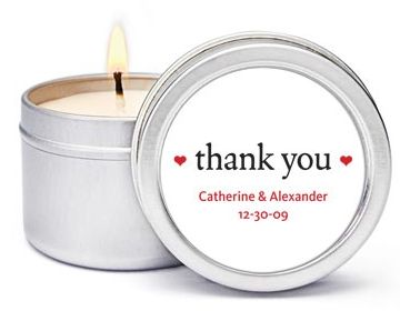 Personalized Soy Candle Favors - Thank You