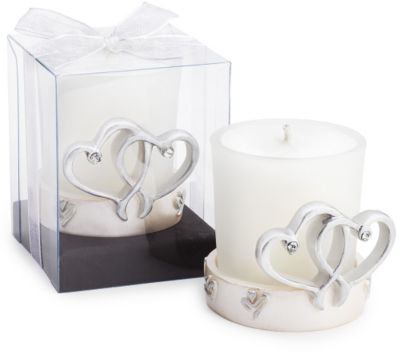 Double Heart Candle Favor