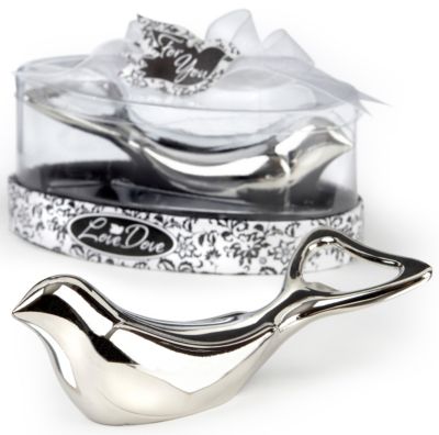 Silver Dove Bottle Opener Favor