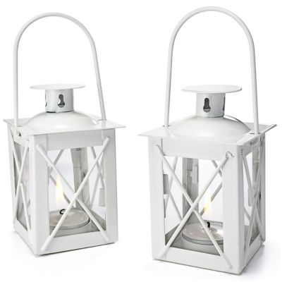 Mini Lantern Tealight Holder - White