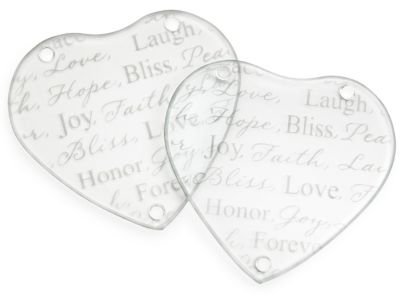 Good Wishes Heart Glass Coaster Set