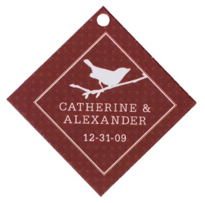 Personalized Favor Tags - Bird (Brown)