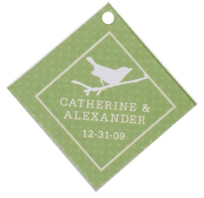 Personalized Favor Tags - Bird (Grass)