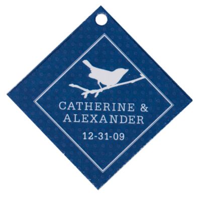 Personalized Favor Tags - Bird (Navy)