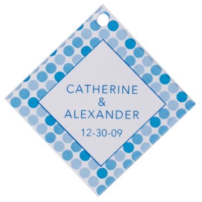 Personalized Favor Tags - Dots (Blue)