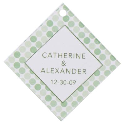 Personalized Favor Tags - Dots (Green)