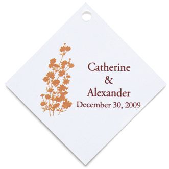 Personalized Favor Tags - Foliage (Orange)