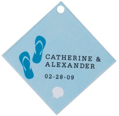 Personalized Favor Tags - Flip Flops (Blue)