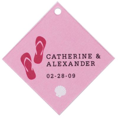 Personalized Favor Tags - Flip Flops (Pink)