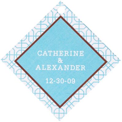 Personalized Favor Tags - Flower (Blue)