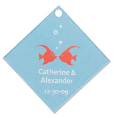 Personalized Favor Tags - Kissing Fish