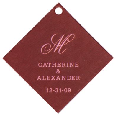 Personalized Favor Tags - Initial (Pink/Brown)