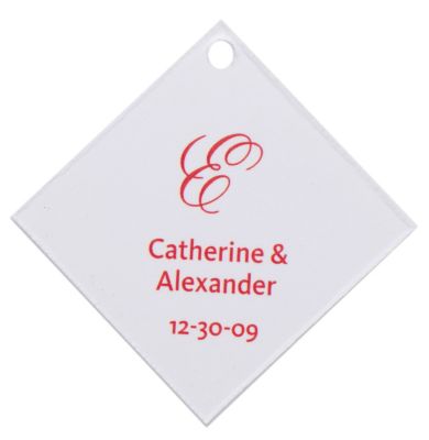 Personalized Favor Tags - Initial (Red)