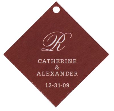 Personalized Favor Tags - Initial (White/Brown)