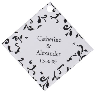 Personalized Favor Tags - Leaves (Black)