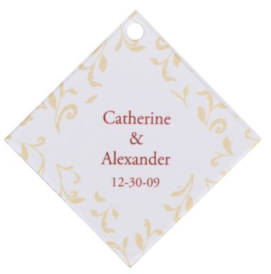 Personalized Favor Tags - Leaves (Gold)