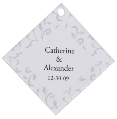 Personalized Favor Tags - Leaves (Gray)
