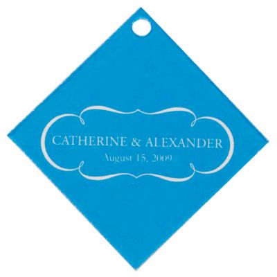 Personalized Favor Tags - Nameplate (Blue)
