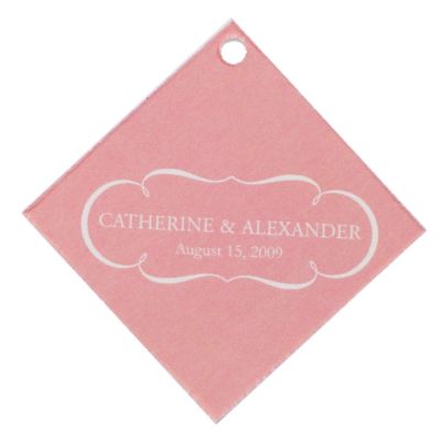 Personalized Favor Tags - Nameplate (Pink)