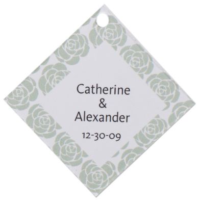 Personalized Favor Tags - Roses (Mint)