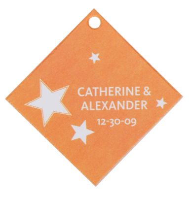 Personalized Favor Tags - Stars (Orange)