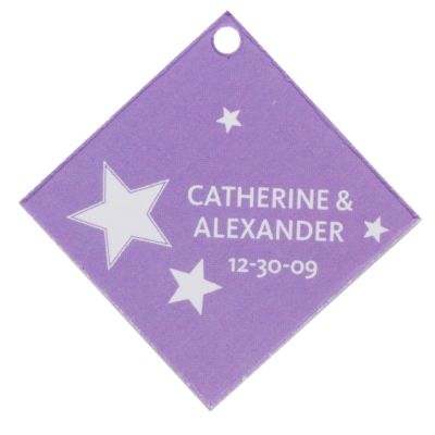 Personalized Favor Tags - Stars (Purple)