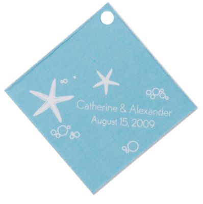 Personalized Favor Tags - Starfish (Blue)