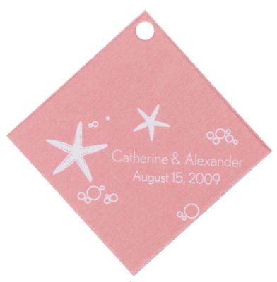 Personalized Favor Tags - Starfish (Pink)