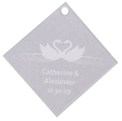 Personalized Favor Tags - Swans (Silver)