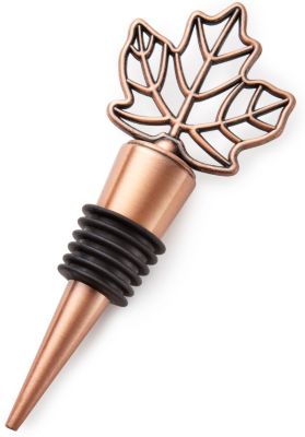 leaf copper-finish bottle stopper favor