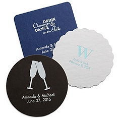 deluxe personalized wedding coasters