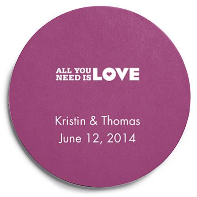 Deluxe Personalized Wedding Coasters - All You Need is Love