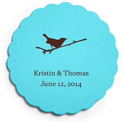 Deluxe Personalized Wedding Coasters - Bird on Branch