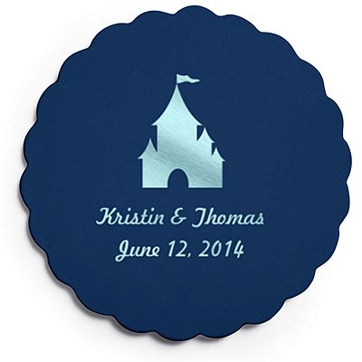 Deluxe Personalized Wedding Coasters - Castle