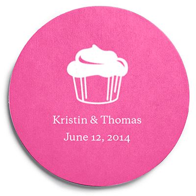 Deluxe Personalized Wedding Coasters - Cupcake